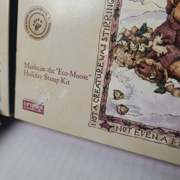 Lot (2) Boyds Bears & Friends Rubber Stamp Kit Manheim Eco-Moose & Bailey's Hear - Picture 3 of 8